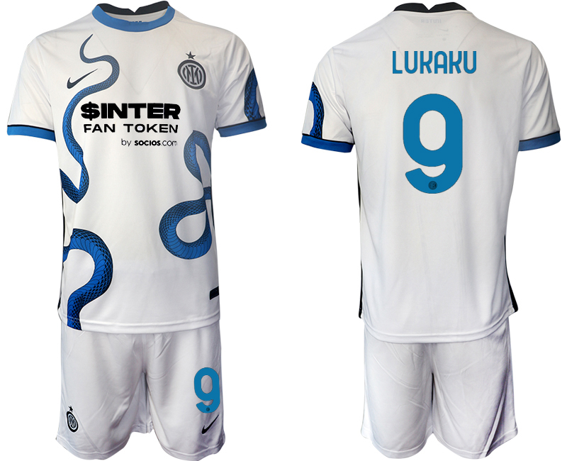 Men 2021-2022 Club Inter Milan away white #9 Soccer Jerseys->inter milan jersey->Soccer Club Jersey